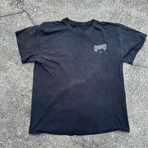 Grim Days Black Widow Spider Graphic T-Shirt Black Large Streetwear Metal Logo
